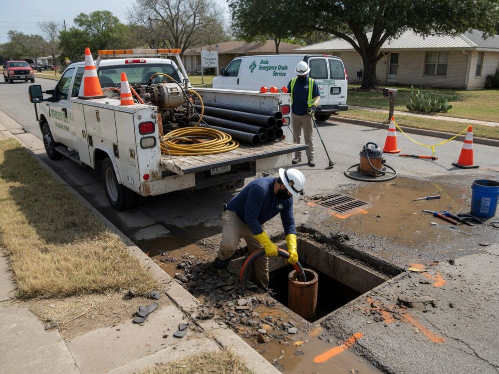 Emergency drain service in Buda, TX for sewage backups and overflows. Stop the backup, find the cause. Call (512) 729-9513 and ask about availability.